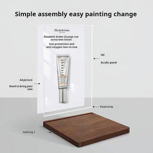 Stand Display Meja Modern dari Akrilik dan Kayu untuk Produk Kosmetik Perawatan Kulit dan Riasan untuk Promosi Acara - Product Image 4