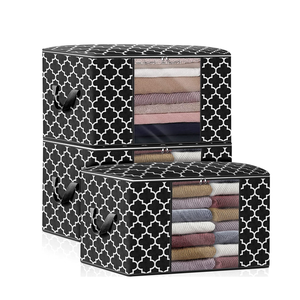 Large capacity cloth quilt storage bag clear window folding bag clothes blanket bedding storage organizer under bed storage bag