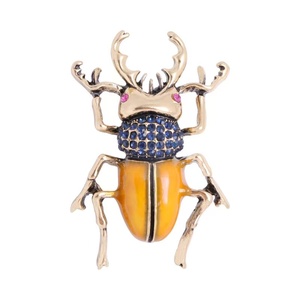 Nouvelle <span class=keywords><strong>broche</strong></span> vintage en forme de scarabée à la mode, très vendue, avec embellissement en strass, épingle décorative pour vêtements de filles - Product Image 5