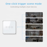 Interrupteur de scène sans fil Zigbee Tuya Smart Life App, panneau tactile de scène 3 gang, télécommande intelligente pour toute la maison, batterie, verre trempé