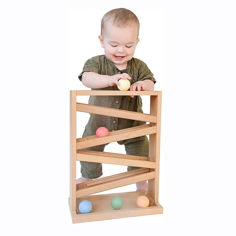 Fornitori giocattoli di apprendimento Montessori in legno personalizzati Ball Tracker Baby Toddler giocattolo educativo abilità di tracciamento visivo
