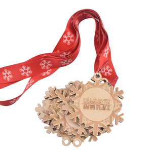 Médailles en bois de bambou personnalisées gravées au <span class=keywords><strong>laser</strong></span> et découpées au <span class=keywords><strong>laser</strong></span> en gros, médailles de natation personnalisées Ullswater avec rubans - Product Image 4
