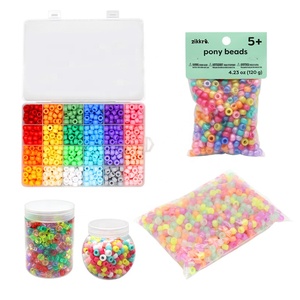 Bán buôn tùy chỉnh bigvalue số lượng lớn lỏng 1000PCS nhiều màu 6*9mm Nhựa Acrylic lỗ lớn long lanh đục lấp lánh tóc ngựa hạt - Product Image 3