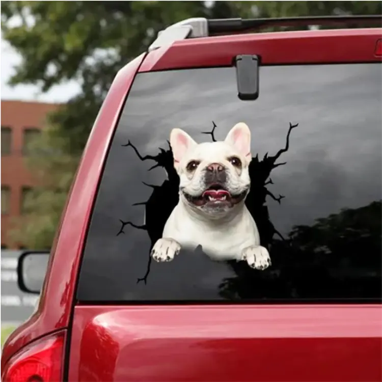 Accesorios de estilo Anime Motion para amantes de los perros, calcomanía automática para perros y mascotas, decoración con logotipo 3D, pegatina personalizada para ventana de coche