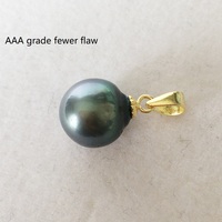 Pendentif de haute qualité en argent 925 plaqué or avec perle de Tahiti naturelle, forme baroque, CHARM