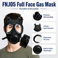 Masque à gaz industriel réutilisable en silicone avec filtre à charbon actif remplaçable à filetage de 40 mm, respirateur 3 couches CE EN 136