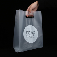 Sacs de Shopping en plastique, personnalisés, Poly transparents givrés sac à pain, sac à emporter en plastique découpé avec poignée 1 pièce