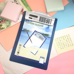 Ts-2078 Clipboard Calculator Blue Digital Printing Dual Power Supply A4 Writing Board Storage Folder - Product Image 1