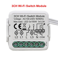 Fabrieksprijs 100-240V Ac Tuya 3 Kanaals Wifi Smart Light Mini Switch Module PST-S03