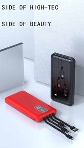 Vente flash Batterie portable ultra-fine étanche avec écran LED 10000mAh avec quatre câbles intégrés pour tous les téléphones - Product Image 4