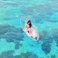 Nouvel Arrivage WOLANG Kayak Transparent en PC de 2,2 m en Forme de Lune pour la Photographie et le Transport