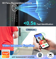 Interphone vidéo en temps réel serrure intelligente reconnaissance faciale 3D mot de passe empreinte digitale connectivité WiFi numérique Tuya caméra de verrouillage de porte 3D