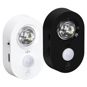 Luz nocturna inteligente con sensor humano, tipo redondo, carga tipo C, lámpara LED de noche con protección para los ojos, para dormitorio, escalera, armario. - Product Image 1