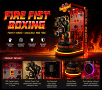 Machine d'arcade d'entraînement de boxe professionnelle, 7 cibles, difficulté réglable, accepteur de tickets/pièces/billets, construction en métal et plastique