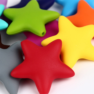 Factory Wholesale Non-toxic Food Grade Silicone Teether <b>Loose</b> <b>Beads</b> Irregular Shape (45x45mm) Teething Necklace - Product Image 3