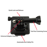 Adaptateur de base pour casque tactique Tri-ClawWarfalcon, compatible FASTMICH/NVG, support de fixation pour caméra d'action GoPro Hero, accessoires en nylon