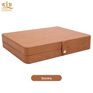 고품질 휴대용 원목 천연 가죽 헤어 가위 디스플레이 포장 박스 케이스 살롱 바버 도구 빗 정리함 - Product Image 5