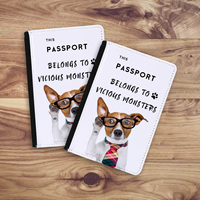 Portefeuille multifonction élégant pour animaux de compagnie 2025 – Housse de passeport en cuir vierge pour chien et chat, personnalisable par sublimation avec logo, noir/blanc, 11x16,5 CM