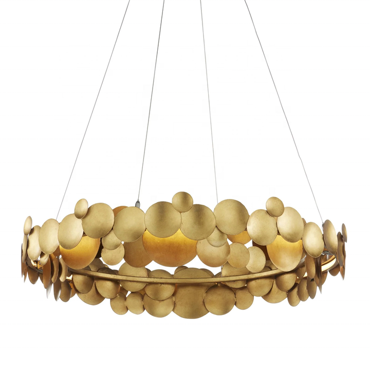 Modern Living Room Round Chandelier Gold Steel Decoration Pendant Lamp