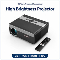 LCD Projektör 16500 Lümen 4K Destekli 4D/4P Keystone %50 Yakınlaştırma 5G WiFi BT 5.0 Çift 10W Hoparlörler Android 9 4 Çekirdekli 16GB ROM