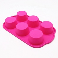 Moule rond en résine silicone 6 cavités, pour muffin, pain à cupcake, savon fait main, dessert, DIY bricolage, 6 cavités