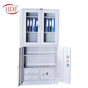 De la Oficina de la puerta de cristal armario de acero con Dimensión 4 de almacenamiento de metal de puerta de armario de gabine - Product Image 2
