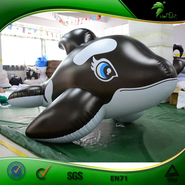 TPU Su Misura Gonfiabile Ride-on Nero Balena Gigante Gonfiabile Cartone Animato Animale Carattere Balena Nuoto Giocattoli Piscina Parade Palloncino