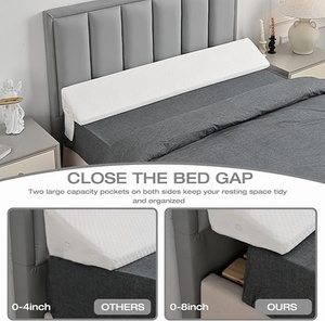 Dossier de lit triangulaire sur mesure - Taille personnalisée et housse <span class=keywords><strong>amovible</strong></span> en tissu polyester avec poche de rangement et support de <span class=keywords><strong>tête</strong></span> - Product Image 5