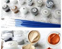 XIXI Peinture à l'huile sur toile faite à la main, paysage naturel, par numéros, DIY pour la décoration murale de la maison