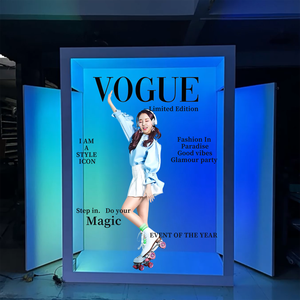 2025 Usine Gratuit Logo Personnalisé Photomaton Cadre En Métal Personnalisé Vogue Magazine Rgb 360 Degrés Led Éclairage Plexi Verre Pliable - Product Image 5