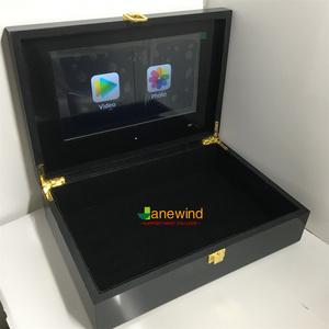 Kotak perhiasan kayu mewah kustom dengan pemutar Video Lcd 10 inci layar sentuh kotak hadiah Video Lcd unggah kotak presentasi Video Anda - Product Image 5