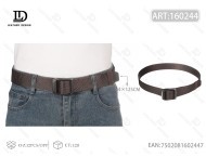 Cintura Intrecciata da Uomo con Fibbia in Lega 4.0cm 125cm Colore Caffè per Uso Casual - Product Image 1