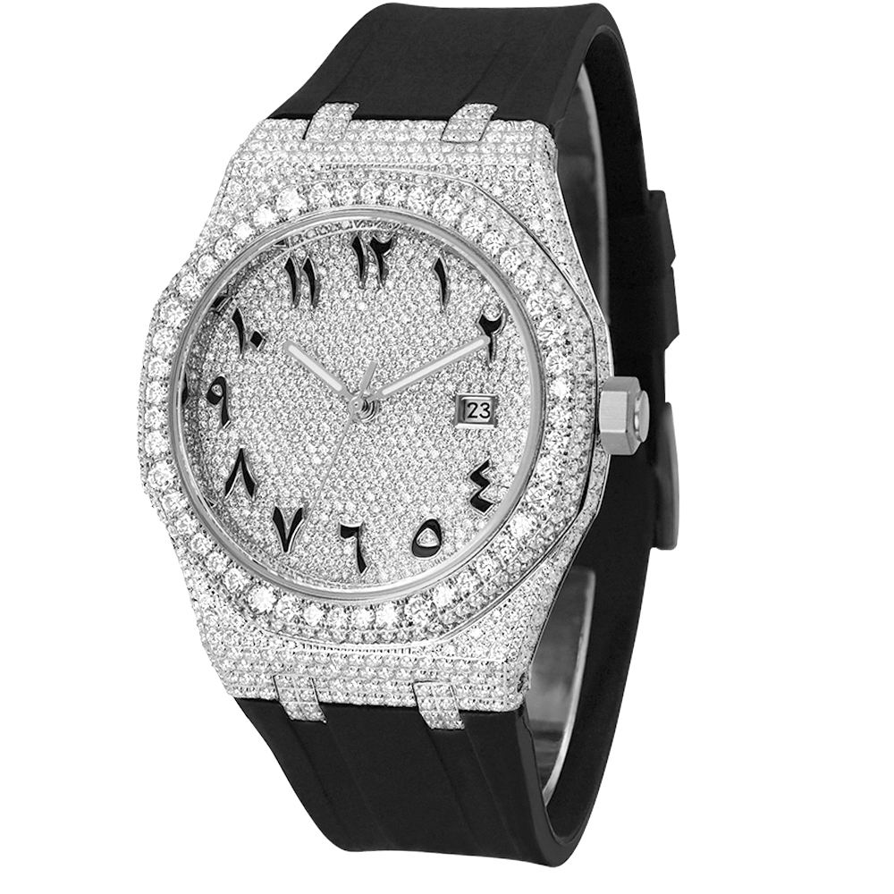 Silve-Black Arabic numeral dial