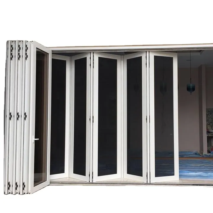 Tempered Glass Stainless Steel Wire Mesh Security Folding Door Using 6 Point Locking System OEM Manufacture in Malaysia