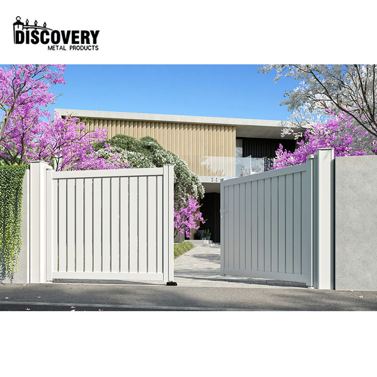 European Style Home Garden Exterior Gates DIY Aluminum Suspended Folding  Entrance Double Swing Gate Door