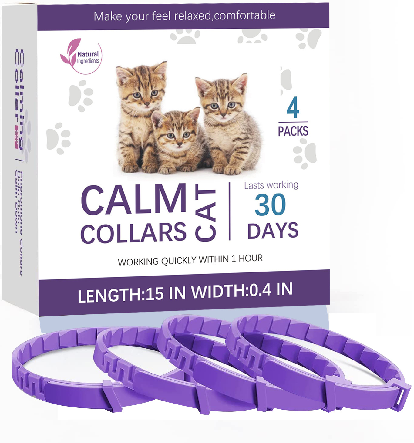 4 pièces chat violet