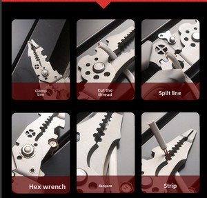 Bộ dụng cụ đa năng tự làm gồm kìm tuốt dây thép, dao, tua vít, cưa, dụng cụ gấp gọn, sản xuất theo đơn đặt hàng (OEM). - Product Image 5