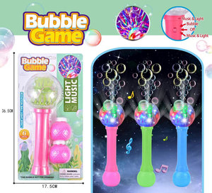 Jouets à bulles rotatifs Disco électriques personnalisés Boule rotative à 6 trous avec souffleur de bulles lumineux Boule rotative amusante en plastique pour enfants - Product Image 1