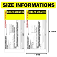 Billets de violation de stationnement en 2 parties imprimés sur mesure Numéro autocopiant Véhicule stationné illégalement Étiquettes de fenêtre Avis d'avertissement de remorquage en papier