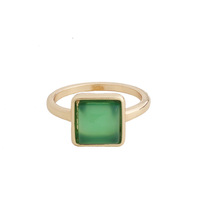 2025 INS guérison pierre précieuse naturelle bijoux carré cristal pierre anneaux femmes