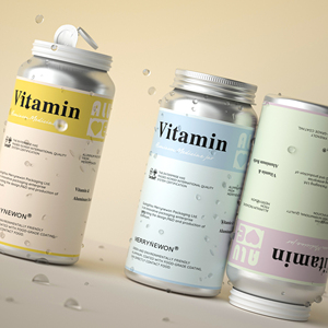 Emballage métallique de luxe en aluminium vide, couleur et logo personnalisés, avec bouchon à vis pour capsules de vitamines, pilules et compléments alimentaires - Product Image 4