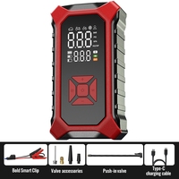Démarreur de voiture avec compresseur d'air, booster de batterie de voiture, démarreur de secours multifonction avec gonfleur de pneus