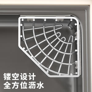 ชั้นวางของอเนกประสงค์สแตนเลสแบบติดผนังทรงสี่เหลี่ยมพร้อมตะกร้าระบายน้ำแบบแขวนยี่ห้อ Shangnaisi - Product Image 5