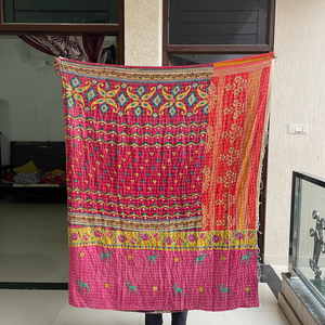 Wholesale Vintage Kantha <b>Quilts</b> | Handmade Reversible Cotton Throws & Blankets | Boho <b>Bedding</b> Collection indian handmade - Product Image 1