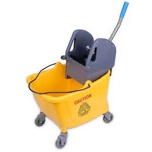 Mop Bucket Wringer Hot Selling Hotel Cleaning Cart Trolley Plastic Industrial Mop Wringer Bucket With Squeezer