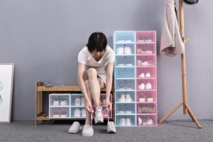 Boîte de rangement <span class=keywords><strong>transparente</strong></span> pour chaussures en plastique, conteneur pour baskets, boîte à chaussures en gros - Product Image 5