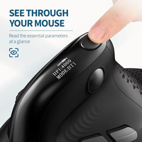 Delux M618XSD Seeker Mouse Vertikal Ergonomis dengan Layar OLED 4000DPI Mouse Ergonomis Nirkabel 1000mA yang Dapat Diisi Ulang