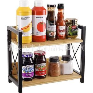 Wooden Storage Rack 2 Tier <b>Standing</b> Multipurpose Kitchen Countertop Organizer Modern Minimalist Design - Product Image 3