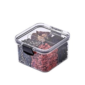 <b>Square</b> Flower Tea Storage Box 460ml Four Compartment Airtight <b>Plastic</b> Food Grade <b>Container</b> For Herbal Tea Organization - Product Image 5