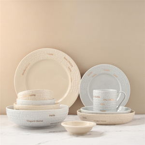 Lò vi sóng an toàn tùy chỉnh logo Fancy thư sứ cup Kit Bộ đồ ăn <span class=keywords><strong>Set</strong></span> cho nhà hàng phong cách Châu Âu - Product Image 1